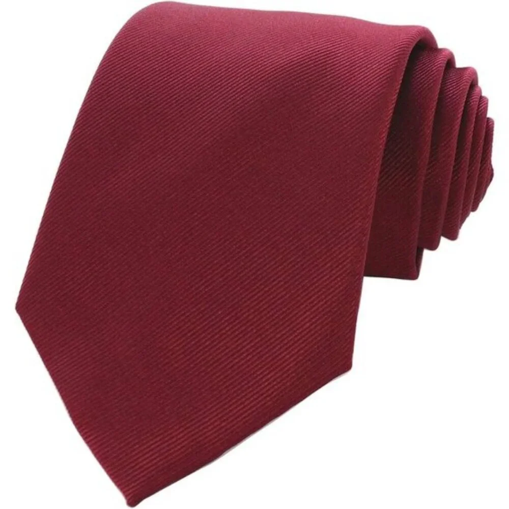 ⚡Men Burgundy Imported Silk Blend Solid Color Formal Stylish Affordable Neck Tie